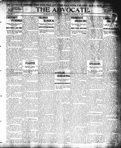 The Advocate, Nov 18, 1909