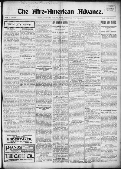 The Afro-American Advance, Jul 14, 1900