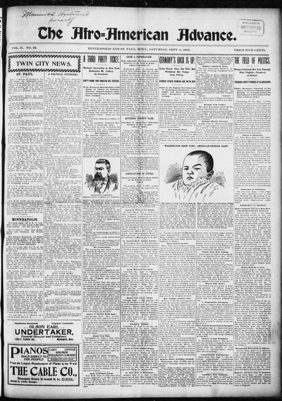 The Afro-American Advance, Sep 8, 1900