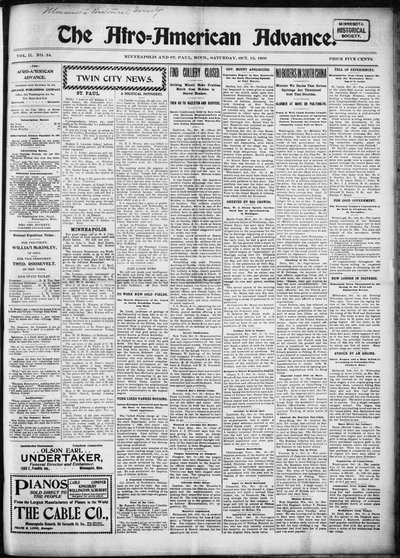 The Afro-American Advance, Oct 13, 1900
