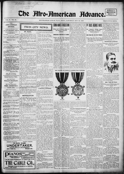 The Afro-American Advance, Oct 20, 1900