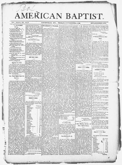 The American Baptist, Nov 11, 1904