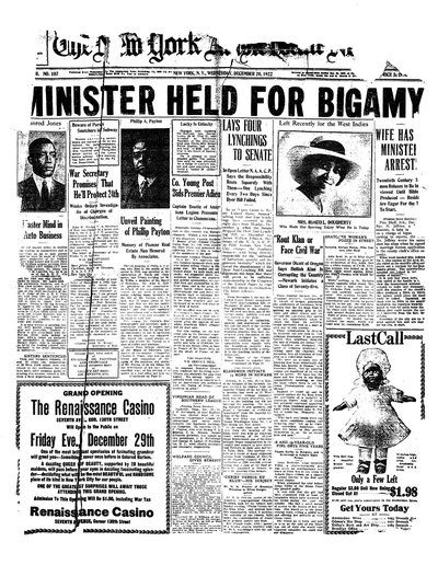 Amsterdam News, Dec 20, 1922