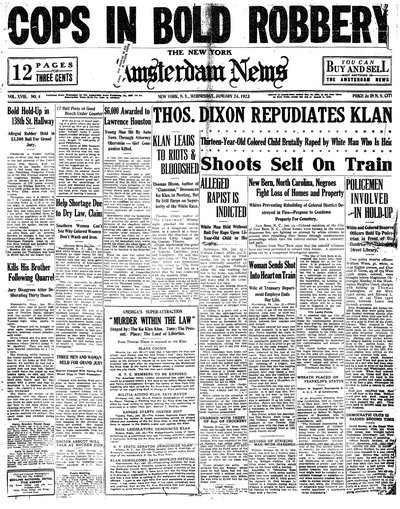Amsterdam News, Jan 24, 1923