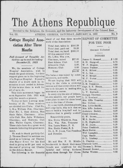 Athens Republique, Jan 14, 1922
