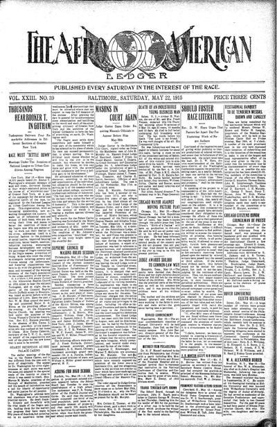 The Afro-American, May 22, 1915