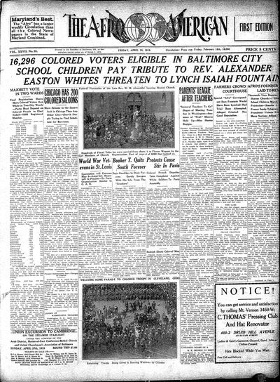 The Afro-American, Apr 18, 1919