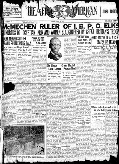 The Afro-American, Aug 29, 1919