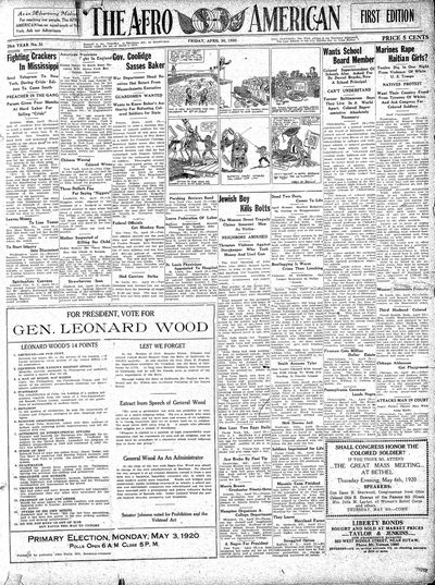 The Afro-American, Apr 30, 1920