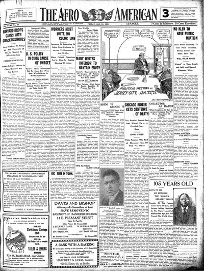 The Afro-American, Jan 21, 1921