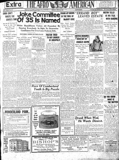 The Afro-American, Feb 25, 1921