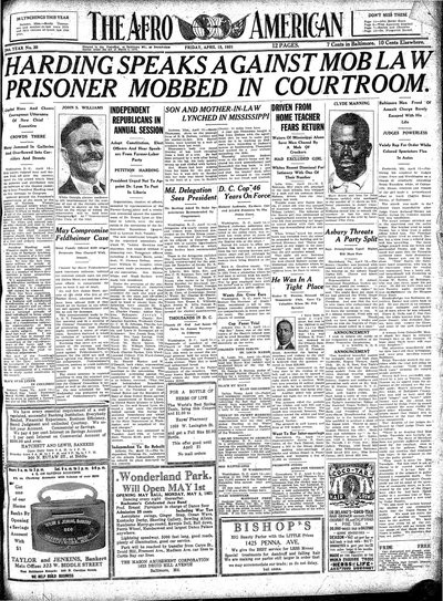 The Afro-American, Apr 15, 1921