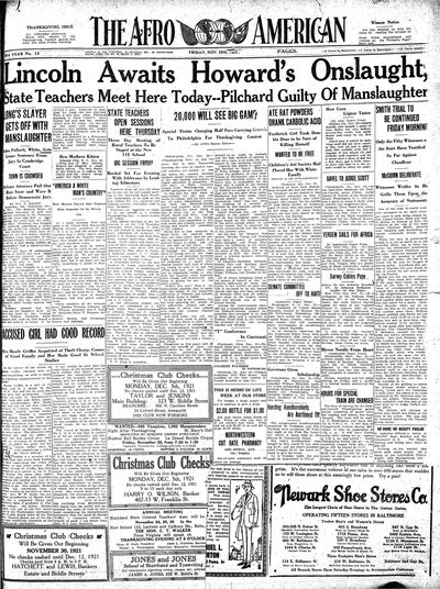 The Afro-American, Nov 25, 1921