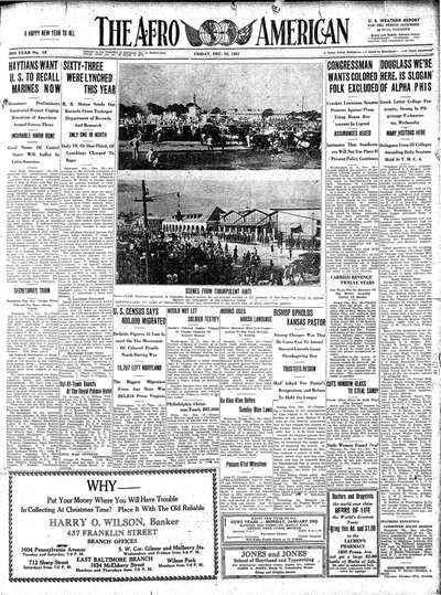 The Afro-American, Dec 30, 1921