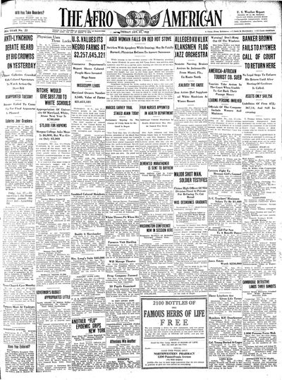 The Afro-American, Jan 27, 1922