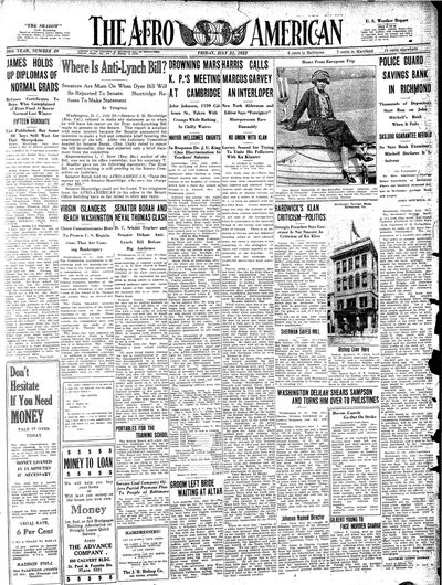 The Afro-American, Jul 21, 1922