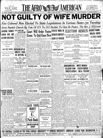 The Afro-American, Nov 10, 1922