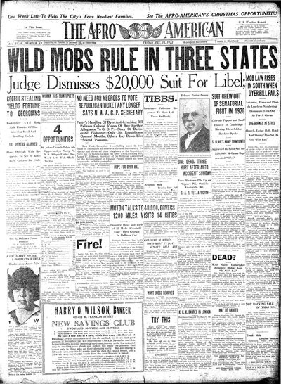 The Afro-American, Dec 15, 1922