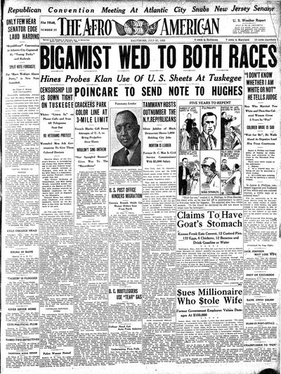 The Afro-American, Jul 27, 1923