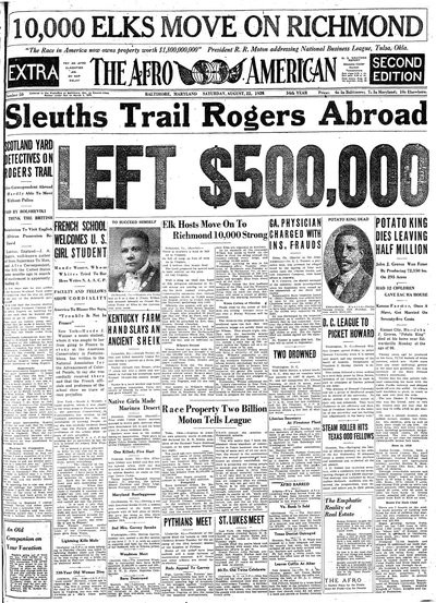 The Afro-American, Aug 22, 1925