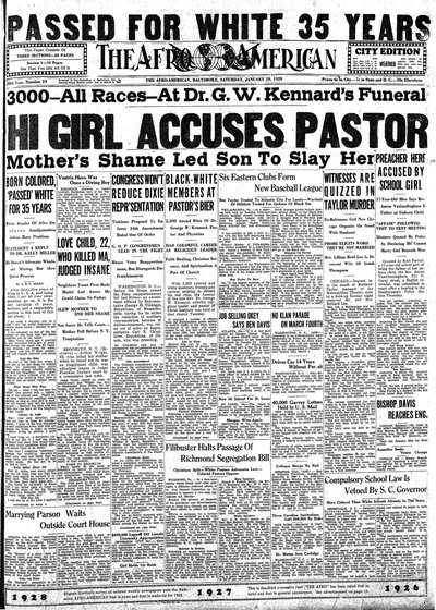 The Afro-American, Jan 19, 1929