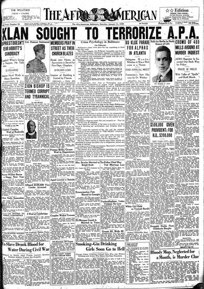 The Afro-American, Jan 11, 1930