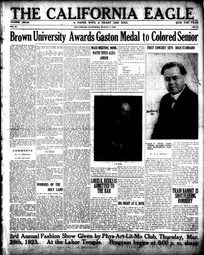 California Eagle, Mar 17, 1923