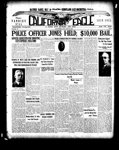 California Eagle, May 29, 1925