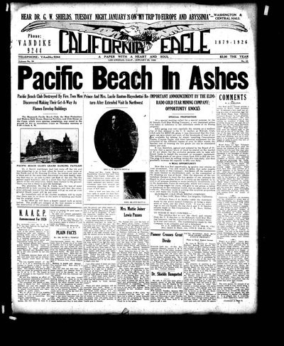 California Eagle, Jan 22, 1926