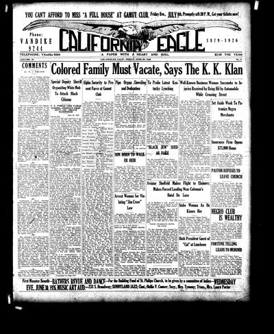 California Eagle, Jun 25, 1926
