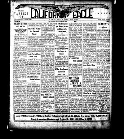 California Eagle, Oct 29, 1926