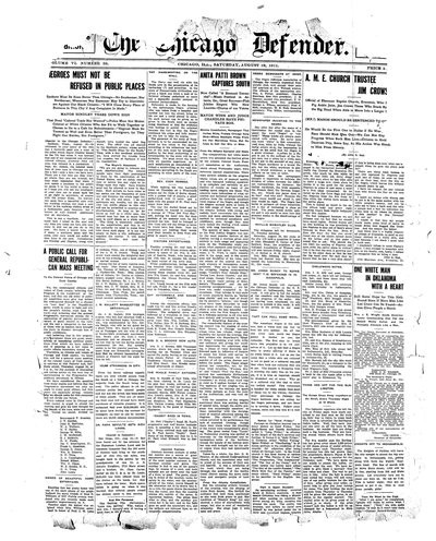 Chicago Defender, Aug 19, 1911