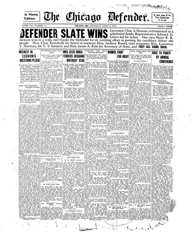 Chicago Defender, Apr 13, 1912