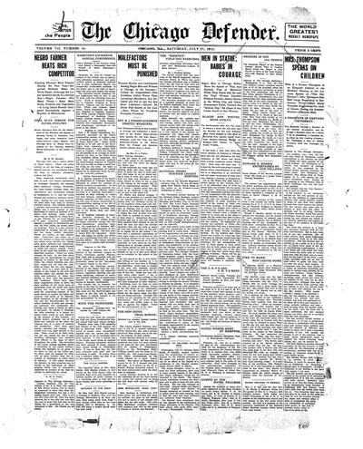 Chicago Defender, Jul 27, 1912