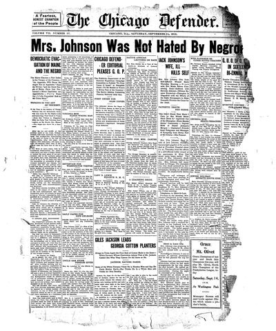 Chicago Defender, Sep 14, 1912