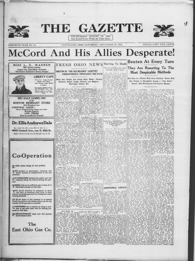 The Gazette, Nov 25, 1922