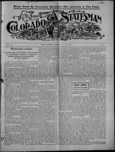 Colorado Statesman, Jul 22, 1905