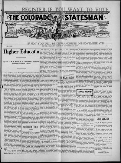 Colorado Statesman, Sep 29, 1906