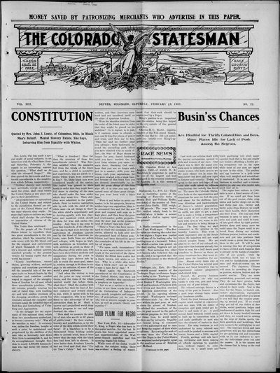 Colorado Statesman, Feb 23, 1907