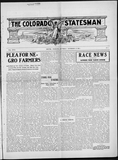 Colorado Statesman, Sep 16, 1911