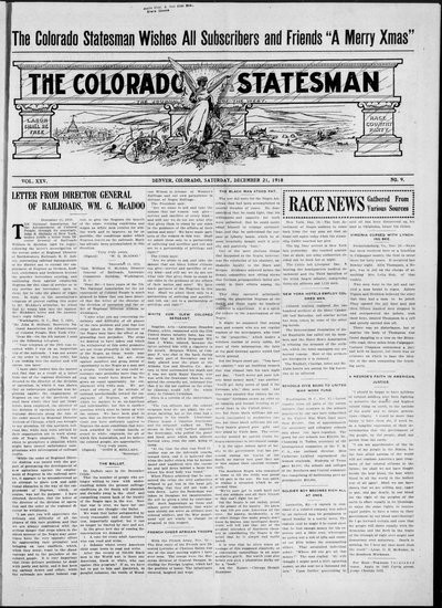 Colorado Statesman, Dec 21, 1918