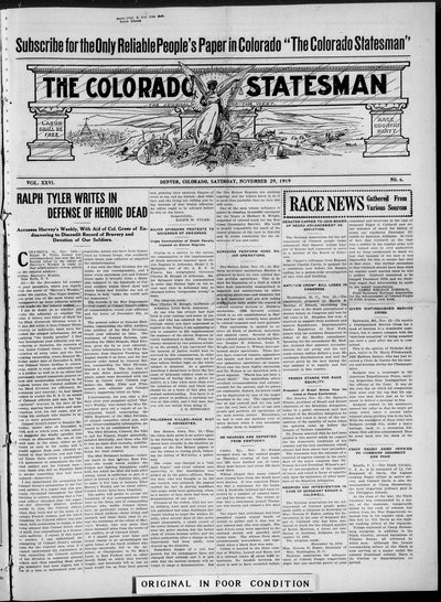 Colorado Statesman, Nov 29, 1919