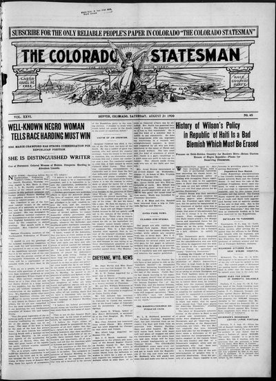 Colorado Statesman, Aug 21, 1920