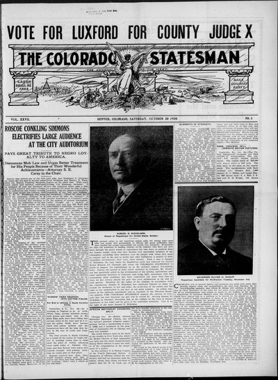 Colorado Statesman, Oct 30, 1920