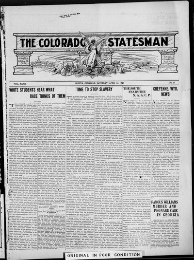 Colorado Statesman, Apr 16, 1921