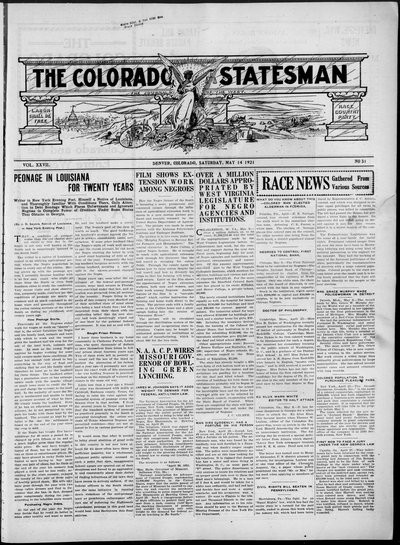 Colorado Statesman, May 14, 1921