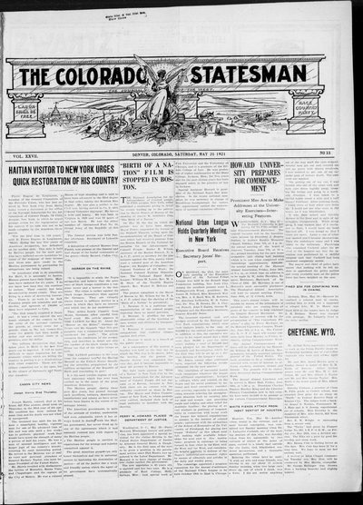 Colorado Statesman, May 28, 1921