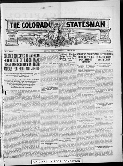 Colorado Statesman, Jun 25, 1921