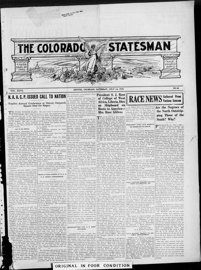 Colorado Statesman, Jul 16, 1921