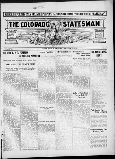 Colorado Statesman, Sep 10, 1921